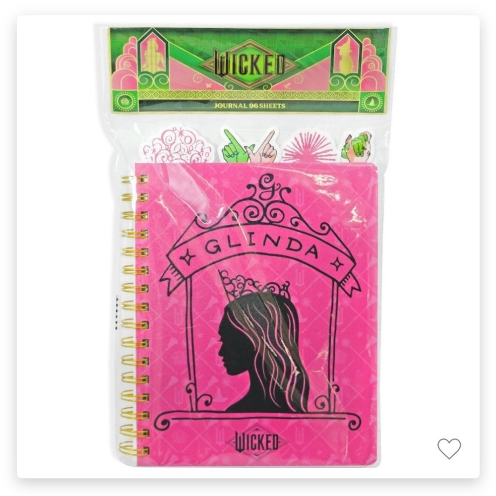 Wicked Glinda Tabbed Journal Hot Pink 96 Sheets Target Bullseye Playground NEW
